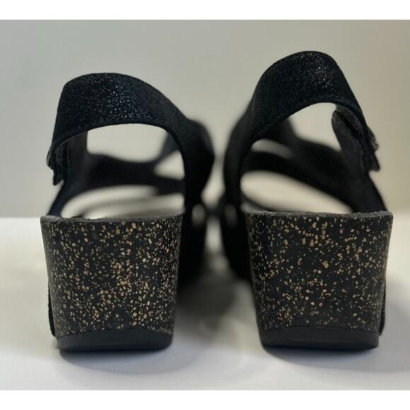 DANKSO Women's Stacey Metallic Black Wedge Cord Sole Velcro Closure Size 38 - Picture 5 of 9